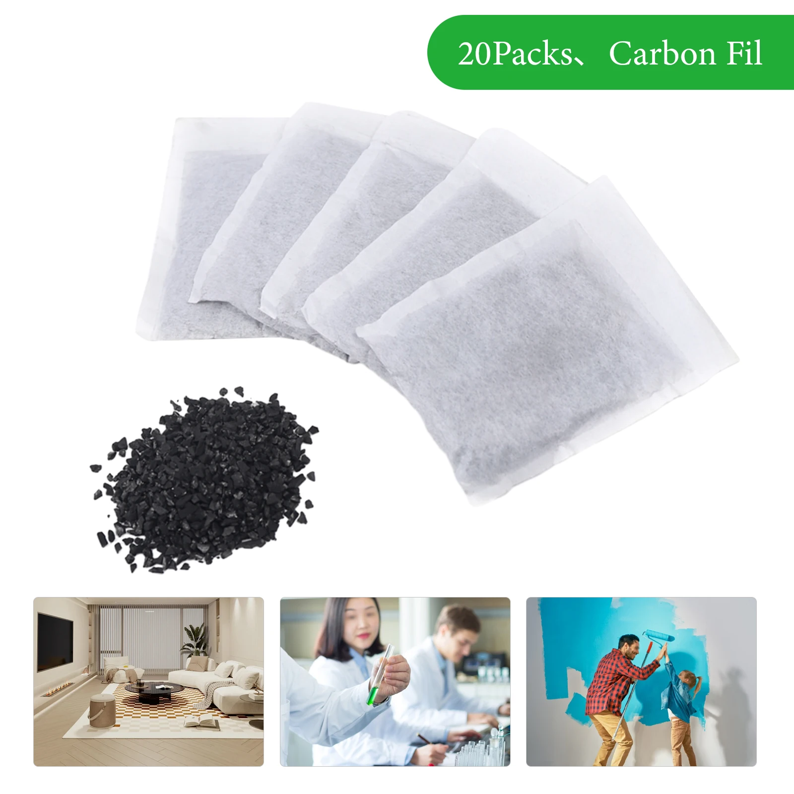 20pcs Activated Carbon Charcoal Filter Bags Kit For Water Distiller Purifier Activated Charcoal Carbon Filter in 20 Bags Packs