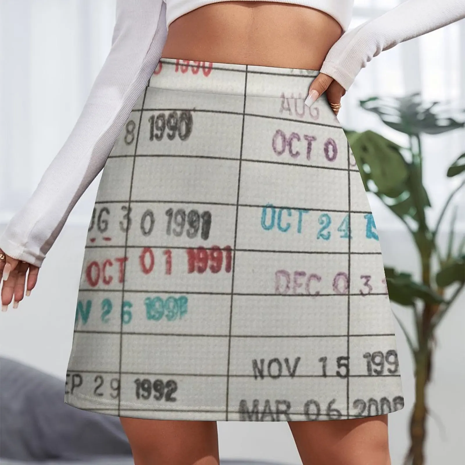 Library Cards Mini Skirt korean women's clothes women's skirt 2025 trend Mini Skirt