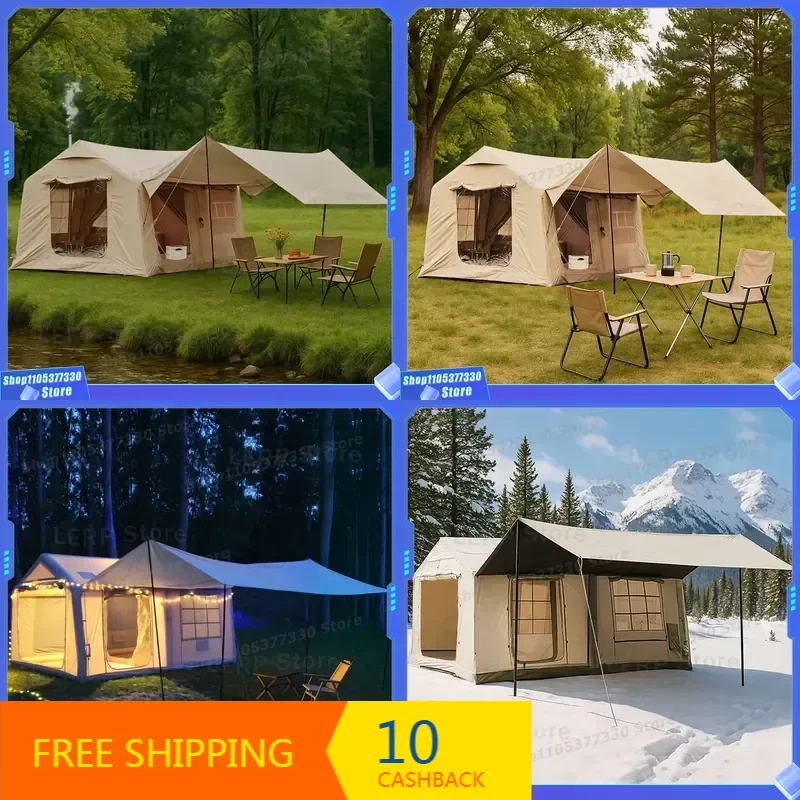 12X Model Outdoor Inflatable Tent 400x300x210cm Spacious Structure Easy Carry Bag Included Camping Picnic Essentials