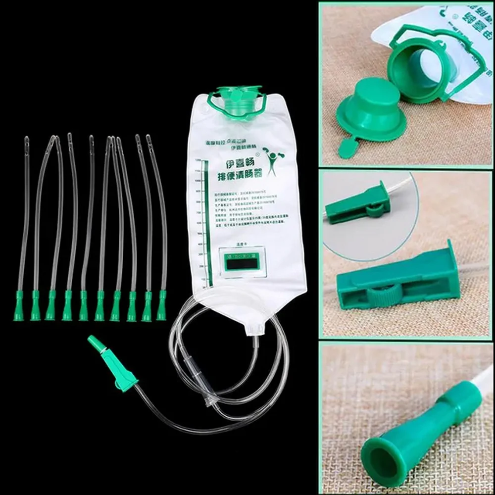 

Medical Home Enema Intestinal Flushing Bags Spa Coffee Enema Bag With 10pcs Tube Bowel Detoxification Colon Hydrotherapy Device
