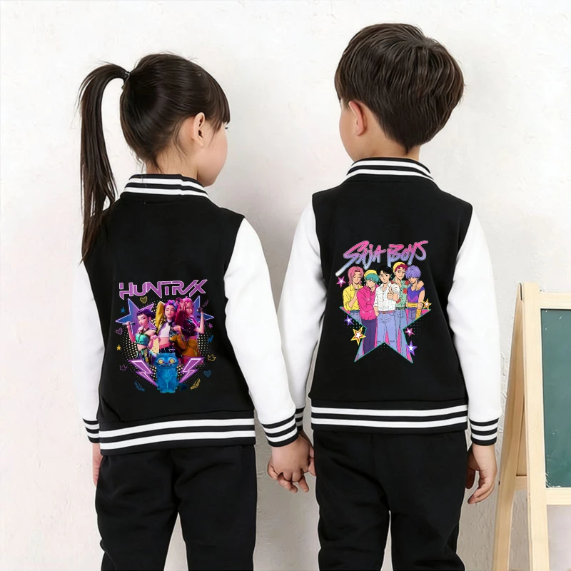 Kpop Dämon Hunter Baseball Uniform Kinder Nette Rumi Mira Zoey Jacke Kinder Frühling Herbst Lange Ärmel Mantel Mädchen Kleidung Geschenke