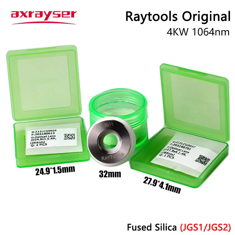 Raytools Original Lente Laser 4kw 1064nm de Proteção Óptica 27.9*4.1 24.9*1.5 211lcg0037 211lcg0020 Cerâmica 120274100b Cabeça Peças