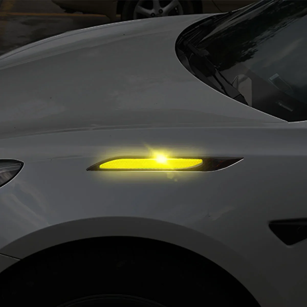 Newest 4Pcs Car Reflective Strips Bumper Protector Carbon Fiber Body Safety Warning Sticker Auto Anti-scratch Tape Auto Styling