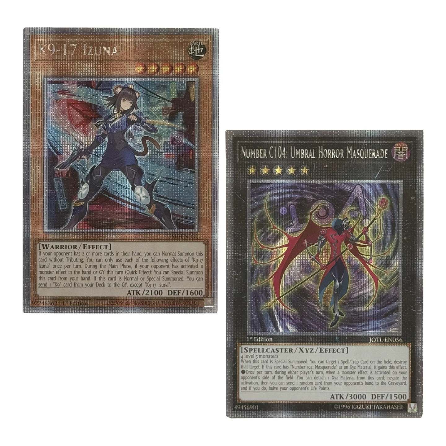 

Ю-Ги-О! Коллекция DIY Proxy Cards K9-17 Izuna Number C104 Umbral Horror Masquerade Рождественские подарки Не оригинальная английская карта TCG