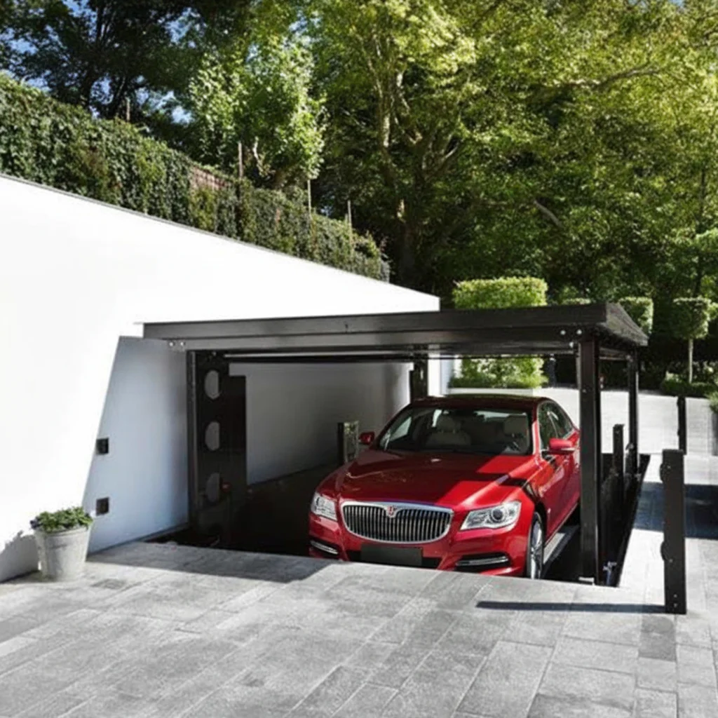 Double deck car parking lift, underground hydraulic scissor lift for SUV cars with safety lock