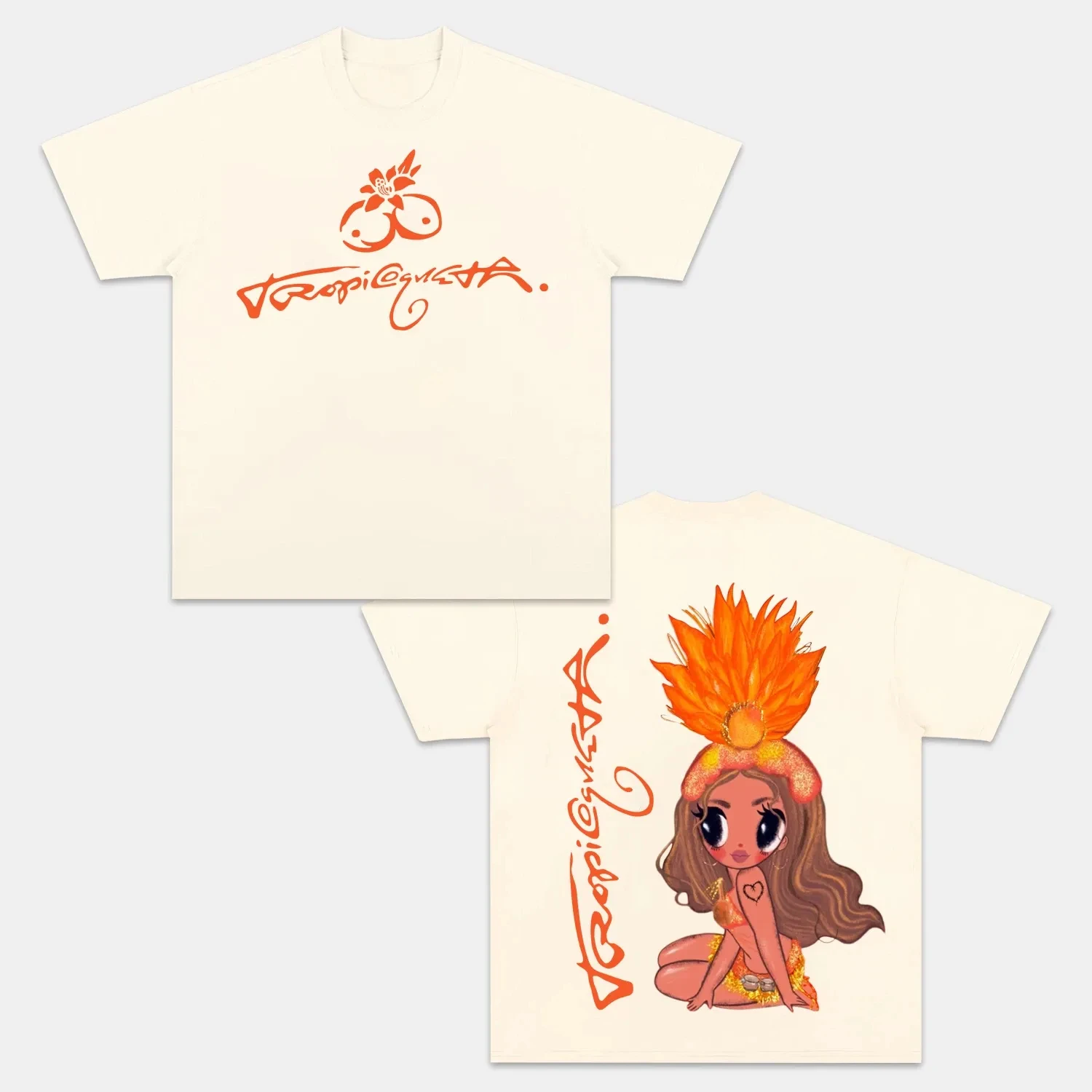 Camiseta Gráfica de Doble Cara Karol G Tropicoqueta para Hombre y Mujer, Informal, de Algodón, Estilo Reggaeton, Ropa Urbana, Artículo para Fans