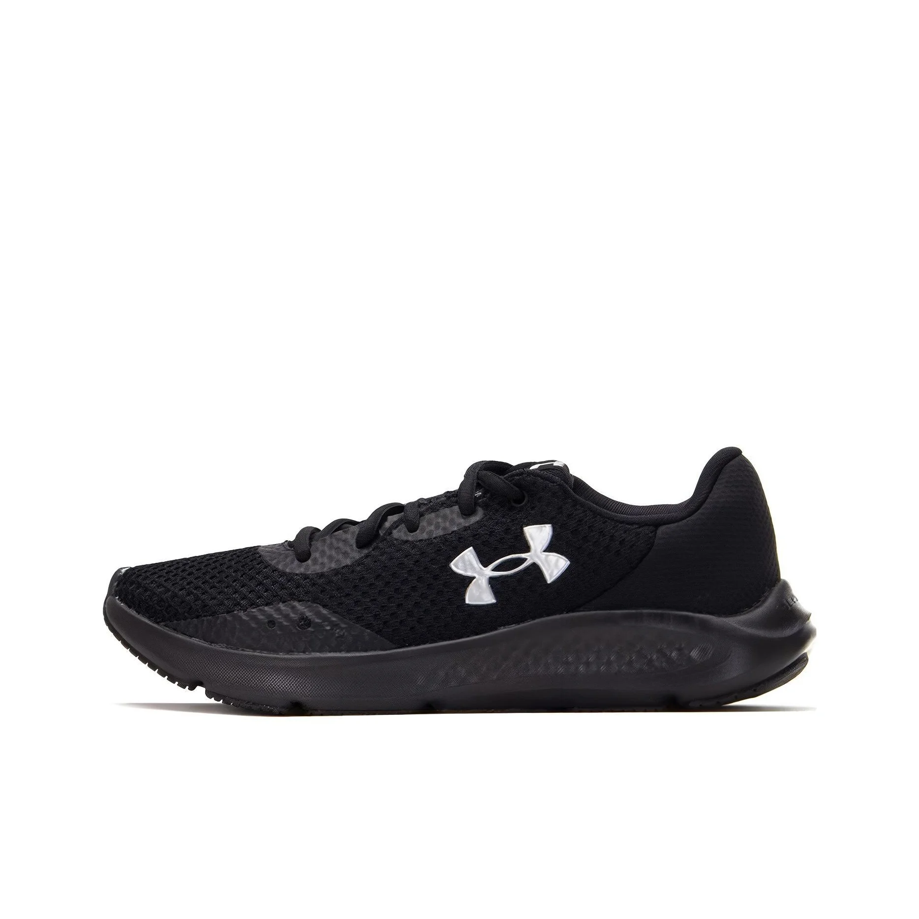 Under Armour Charged Pursuit 3 Running Shoes Women's Low Top Black/White 3024889-003