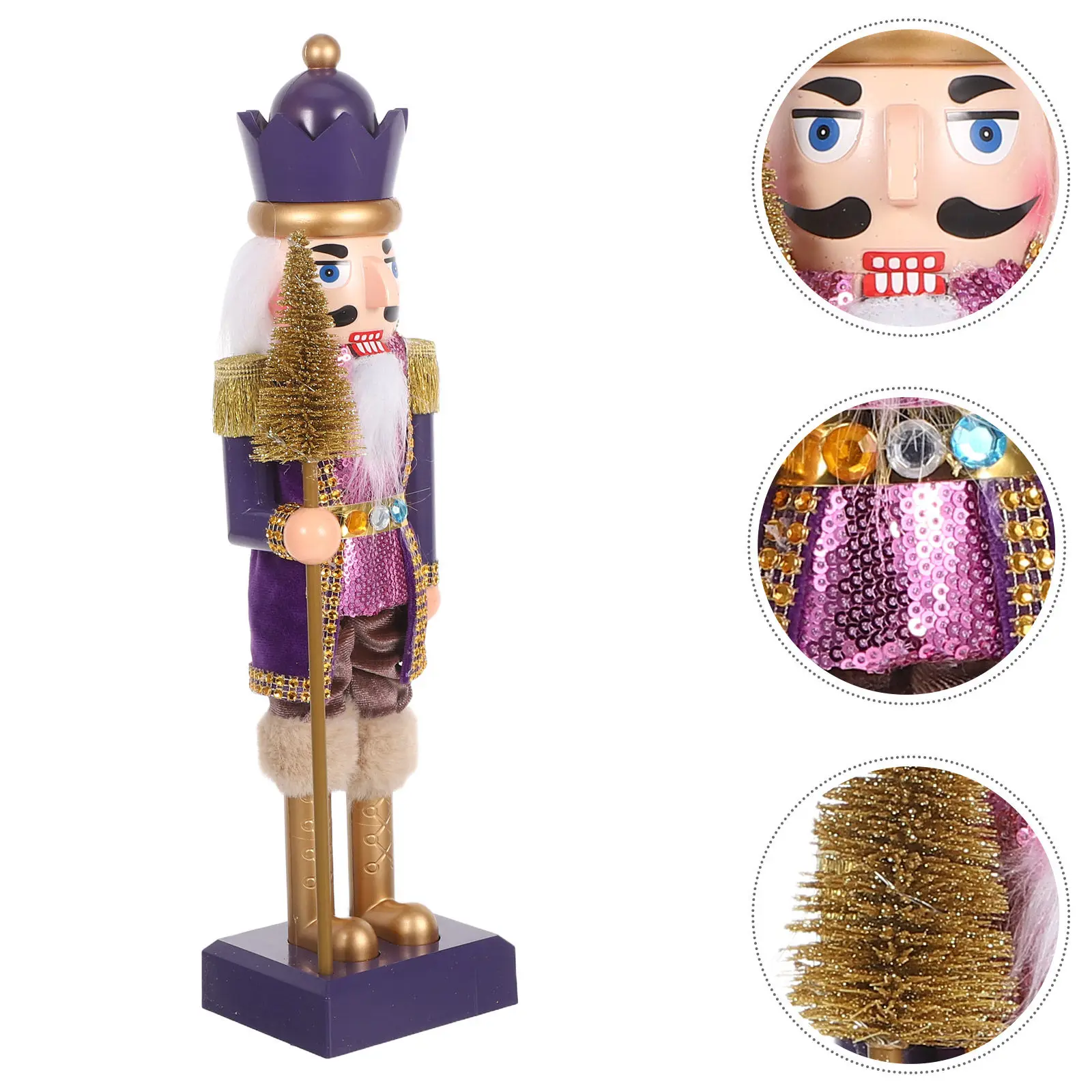 

15.7 Inch Lighted Nutcracker Soldier Plastic Xmas Puppet Christmas Holiday Music Decorative Centerpiece Indoor Mantel Decor