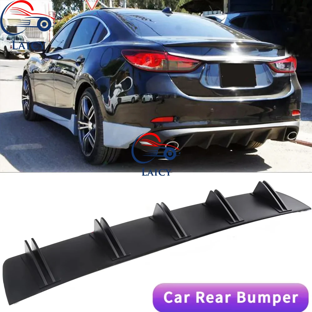 LAICY For M-azda 6 2003-2021 Car Rear Diffuser Shark Fins Bumper Splitter Chin Spoiler Lip Black Shunt Rear Bumper Lip Black