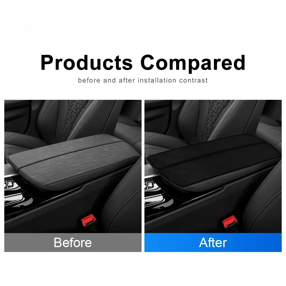 Car Armrest Box Cover Cushion Center Console Mat Pad For BMW 5 6 Series GT 2018-2022 G31 G30 G32 Auto Interior Accessories Suede image 6