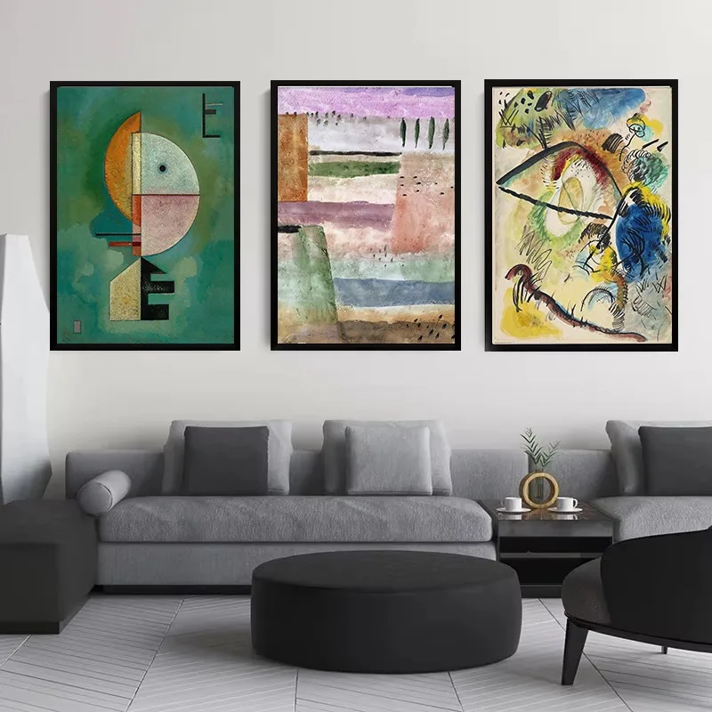 Abstract Geometric Graph Paul Klee Kandinsky Artworks Poster Colorful Surreal Modern Canvas Painting Wall Art Bedroom Home Decor