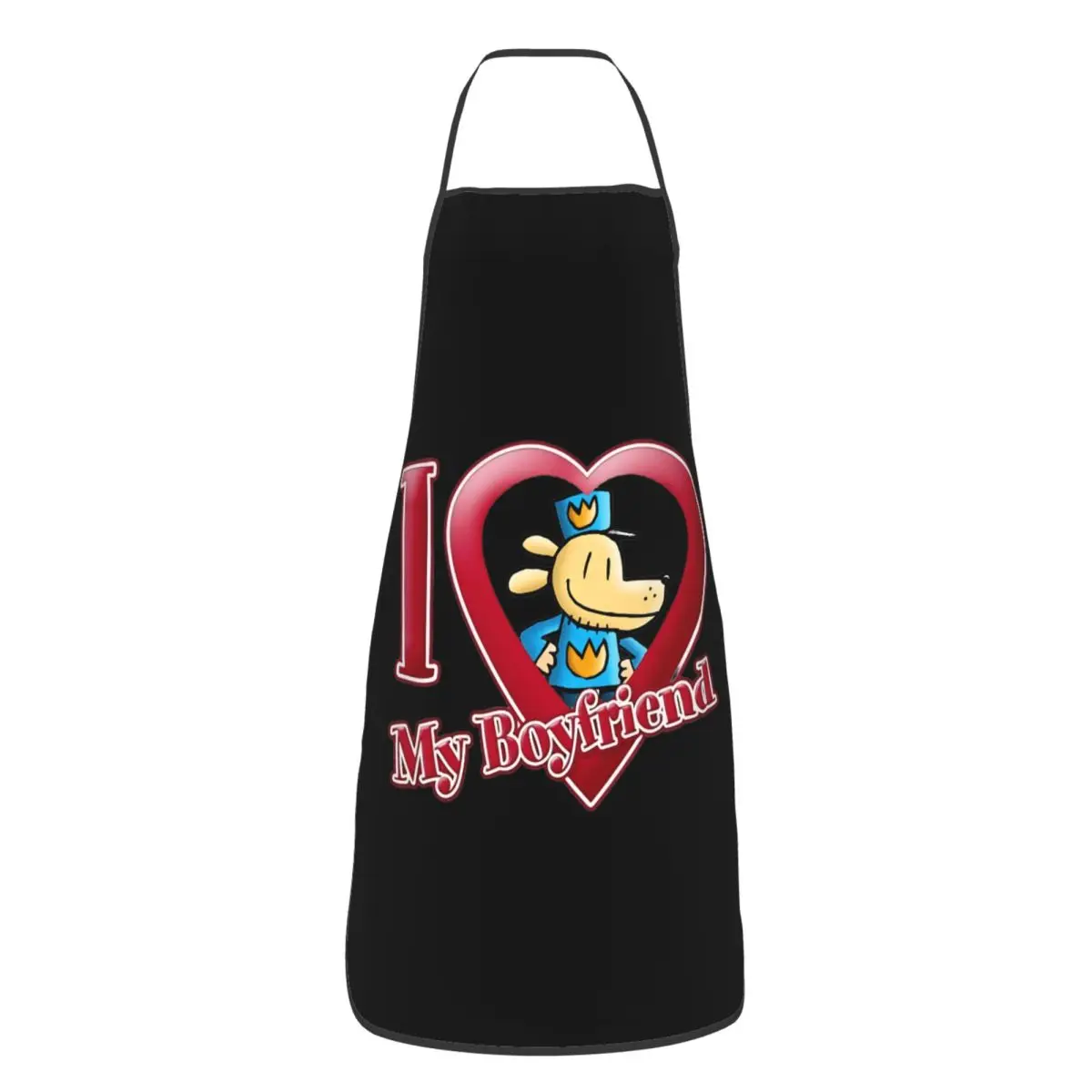

Dog&Man Cartoon Apron Women Men Unisex Bib Kitchen Cooking Tablier Cuisine Chef Painting