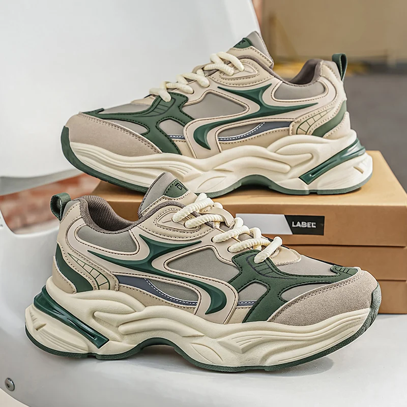 2026 New Comfortable and Fashionable Popular Trend Thick Soled Shoes, All Season Sports Men's Shoes