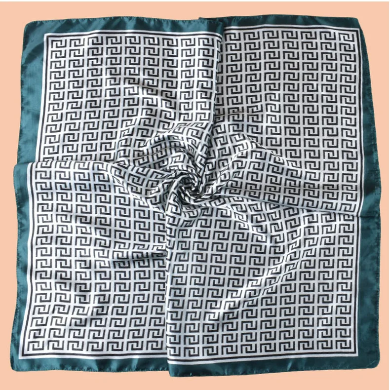 Hochwertiger Seidenschal, Kopftuch für Damen, vier Jahreszeiten, Haarschals, Hijab, Foulard, luxuriöses Bandana, Kopftuch für Damen, 90*90cm – Detail 3