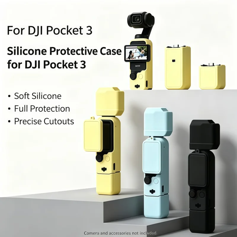 New Full Wrap Silicone Case for DJI Pocket 3 Impact-resistant and dust-proof Suitable for outdoor video shooting and daily use