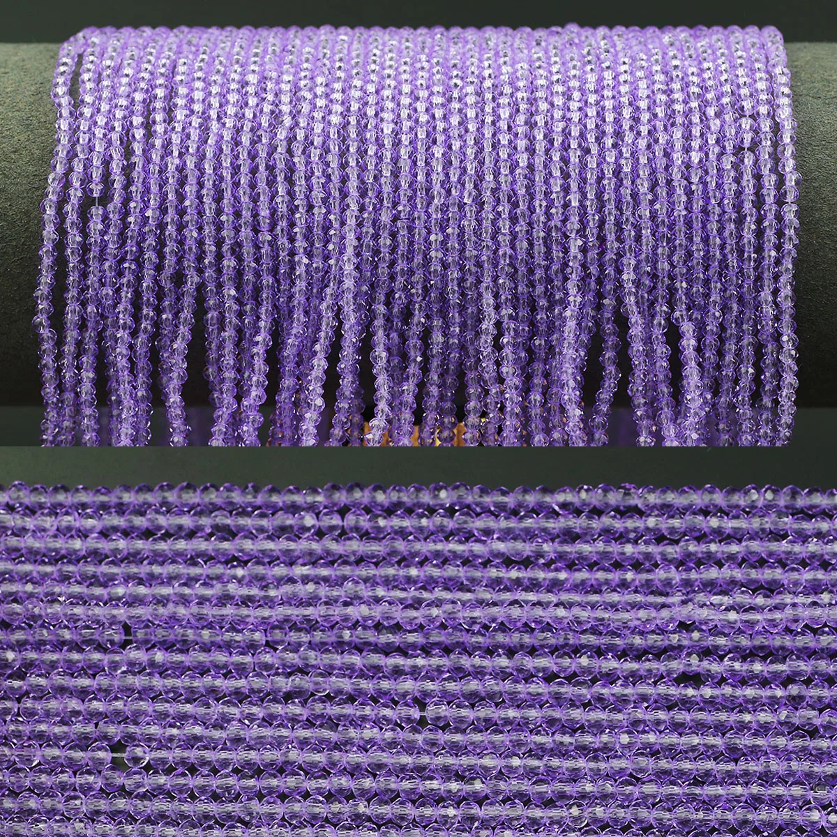 WLYeeS Purple transparent Glass Beads 2mm 150Pcs Flat Round Loose Spacer Bead for ladies boutique bracelet making DIY accessorie