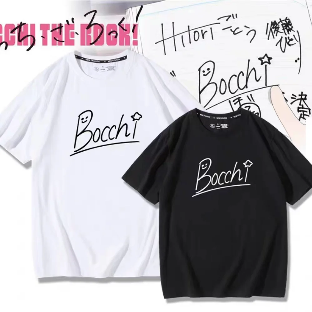 Gotoh Hitori Anime T-shirts Bocchi The Rock Manga Graphic Oversized Women Cute Top Men Short Sleeve Tee Summer Kawaii Clothing