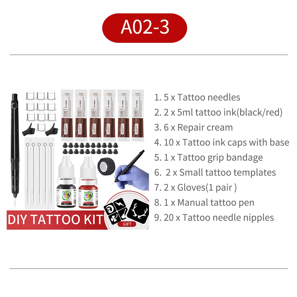 3D Hand Poke And Stick Tattoo Kit DIY With Tattoo Needles Ink Set For Body Art Hand Poke Stick Tattoo Beginners Practice Tool Ta