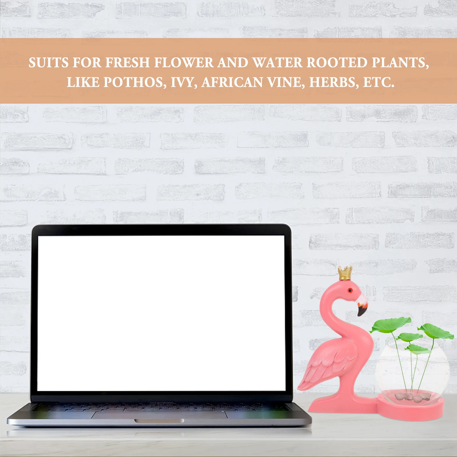 

Alipis Flamingo Hydroponics Flowerpot Ceramic Flying Bird Foam Nordic Glass Vase Simple Home Decor