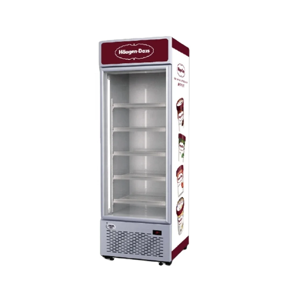 

High Quality Convenience Store Commercial Upright Display Single Door Merchandiser Freezer for Ice Cream