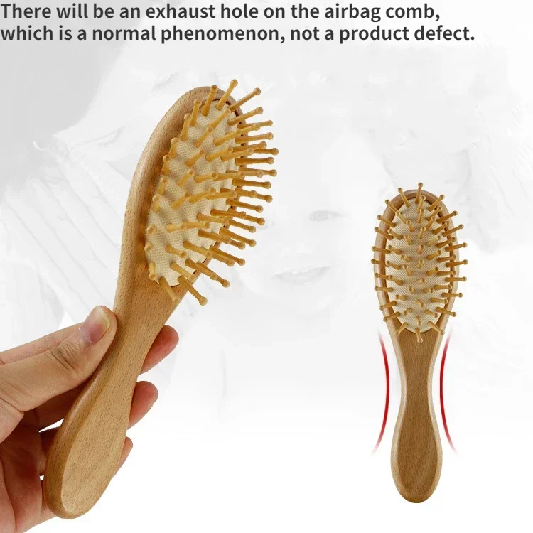 Wooden Baby Hair Brush Comb Soft Baby Bath Brush Clean Hair Body Gentlely Newborn Protect Shower Infant Wash Care Tool