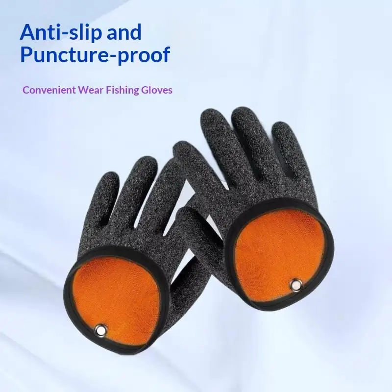 Anti Slip Waterproof Fishing Gloves Magnet Release Durable 1 Pair for Outdoor Angling Boating Kayaking Enthusiasts