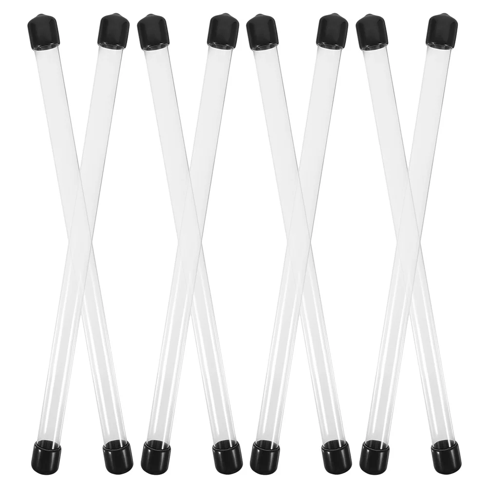 8Pcs Clear Plastic Round Tubes with Cap Empty Storage Containers for Craft Room Laboratory Home Use Portable Storage Tube
