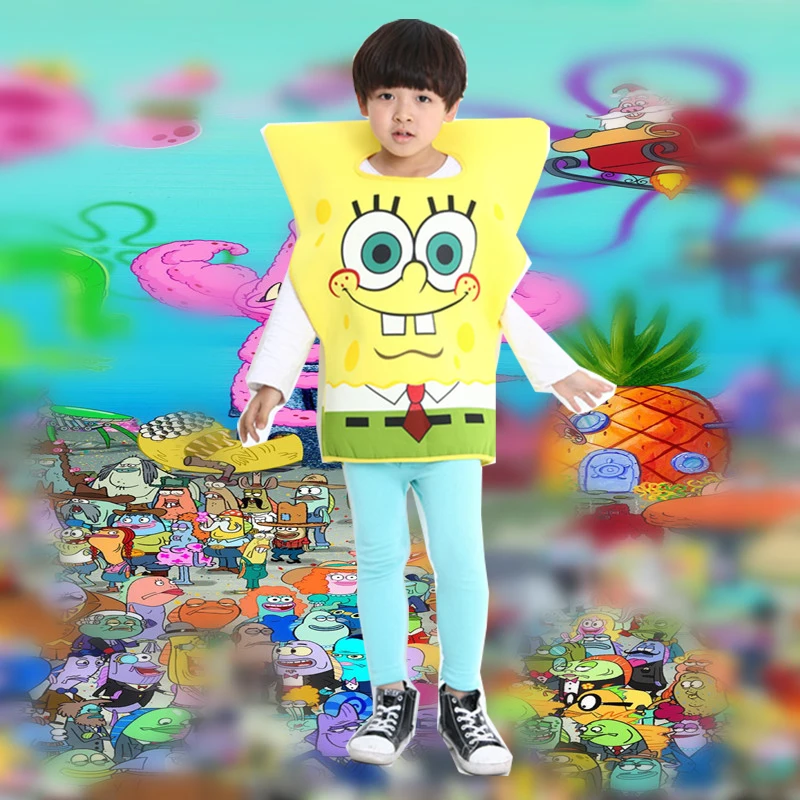 Disfraz de esponja amarilla cuadrada de cumpleaños, Cosplay Bob Patrick Star, juguete para regalo periférico de animé de dibujos animados para niños