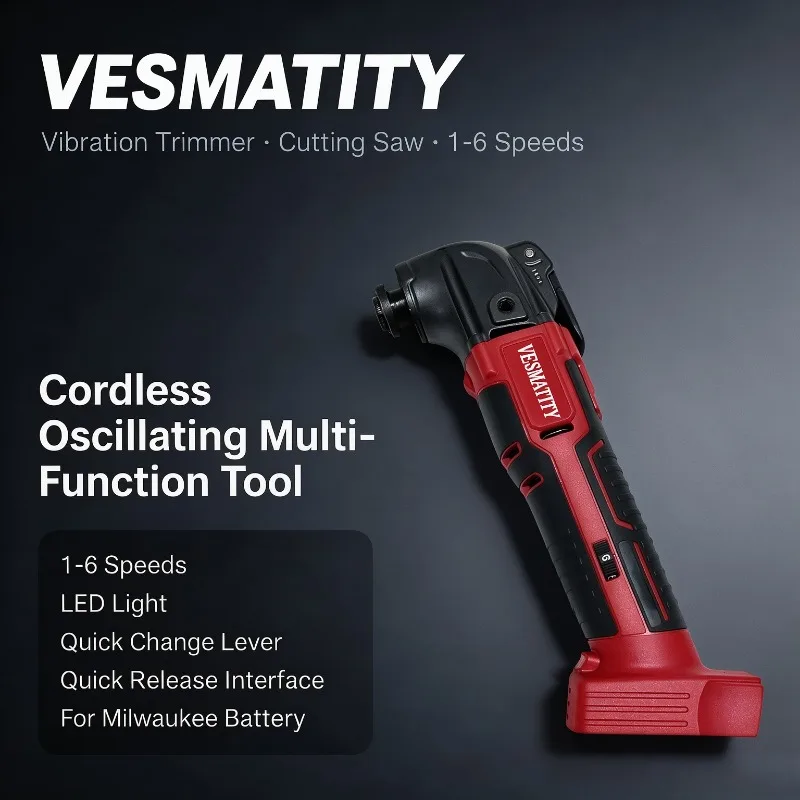 Electric Oscillating Multi Function Tool Cordless Vibration Trimmer Cutting Saw Power Tool For Milwaukee Battery