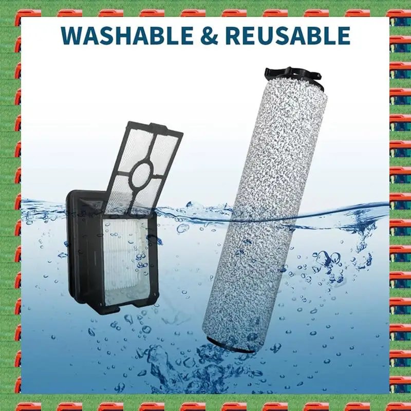 

ABMO 1Set For Bissell Crosswave HF3 Cordless Vacuum Cleaner 3649A Model Replacement Roller Brush & HEPA Filters