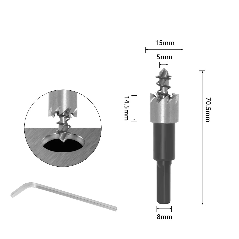 Drill Bit Set Hole Saw 15-55mm HSS Hole Drill Bit Set Drilling Hole Drilling Bit Metal Formica 15mm 20mm 25mm 30mm