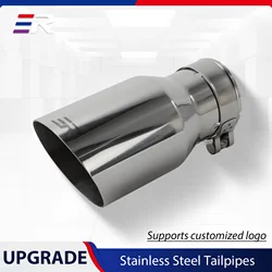 ER Universal Car exhaust tip Modified Stainless Steel tailpipe Single Layer muffler Nozzle customize logo