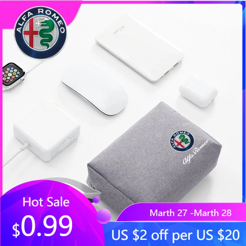 

For Alfa Romeo Car Organizer Bag Portable Digital Storage Bag Protective Cover For Alfa Romeo giulietta 159 mito giulia stelvio