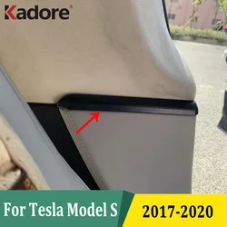 Dla Tesla MODEL S 2017-2020 dekoracja drzwi samochodu z włókna węglowego odlewnictwo pokrywa listwa wykończeniowa naklejki ochronne akcesoria wewnętrzne