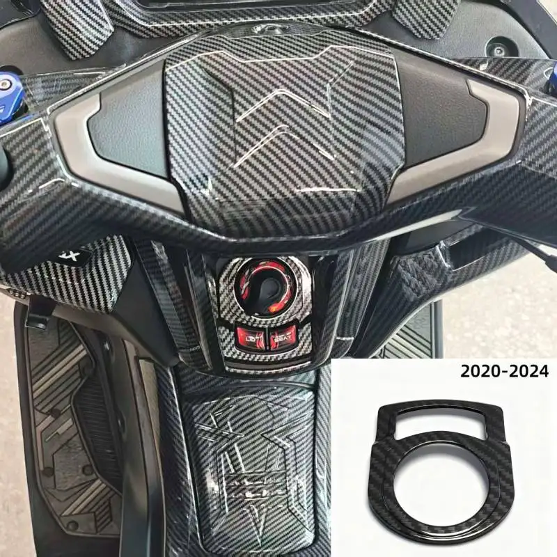 For YAMAHA NMAX125 155 2020-2024 Motorcycle Modification Accessories Electric Door Lock Cover Carbon Fiber Stickers
