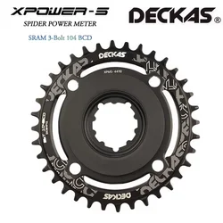 XCADEY XPOWER-S SRAM 3H 104BCD With Deckas Chainring MTB Spider Power Meter For SRAM GX NX SX XX1 X01 ANT+/ BT 4.0 104BCD Crown