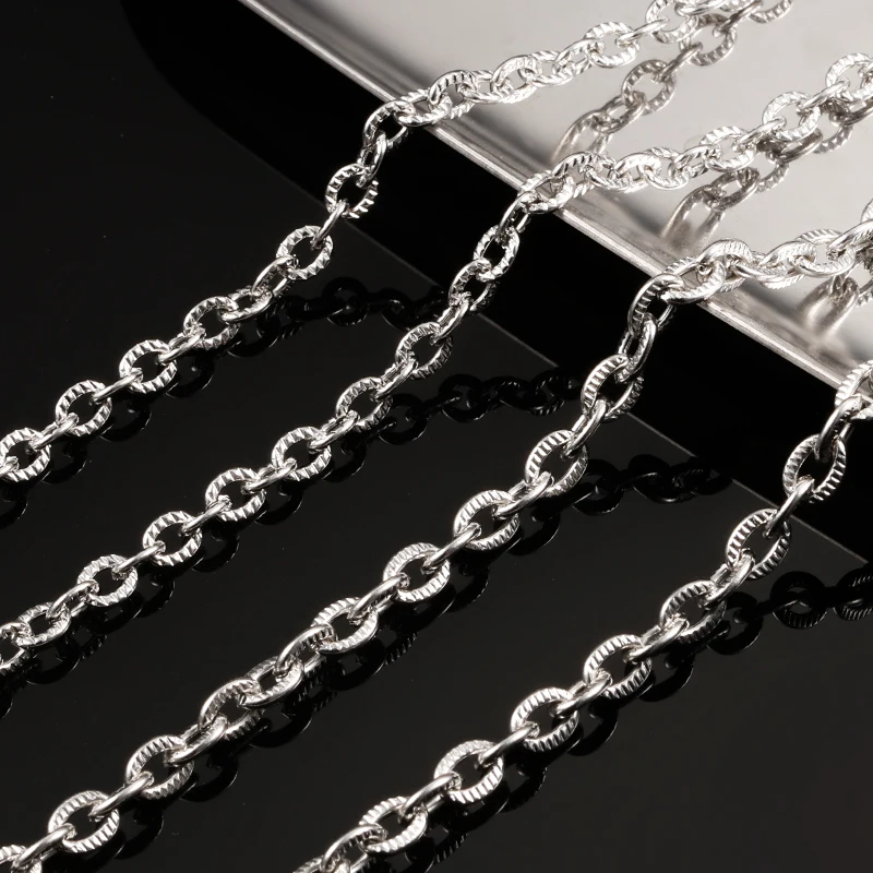 

Stainless Steel Cable Oval Chain For Jewelry Making Accessories DIY Bracelet Necklace Twisted Cross Chains Handmade Wholesale 1M