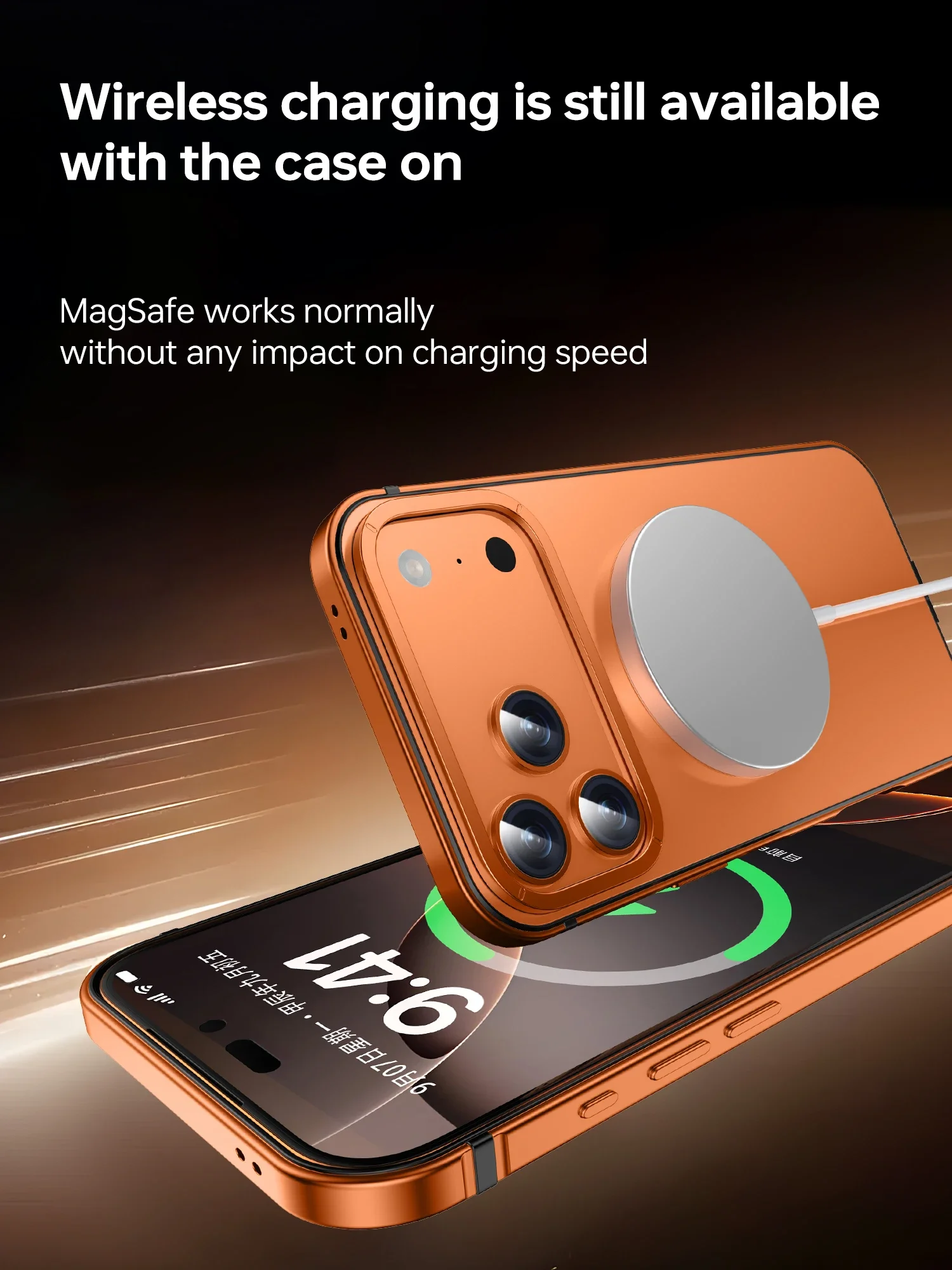 شحن لاسلكي اللون الأصلي حافظة جديدة لهاتف آيفون 17 برو إطار معدني من الدرجة الاحترافية 5 متر SGS حماية من السقوط MagSafe غطاء مضاد للسقوط #4