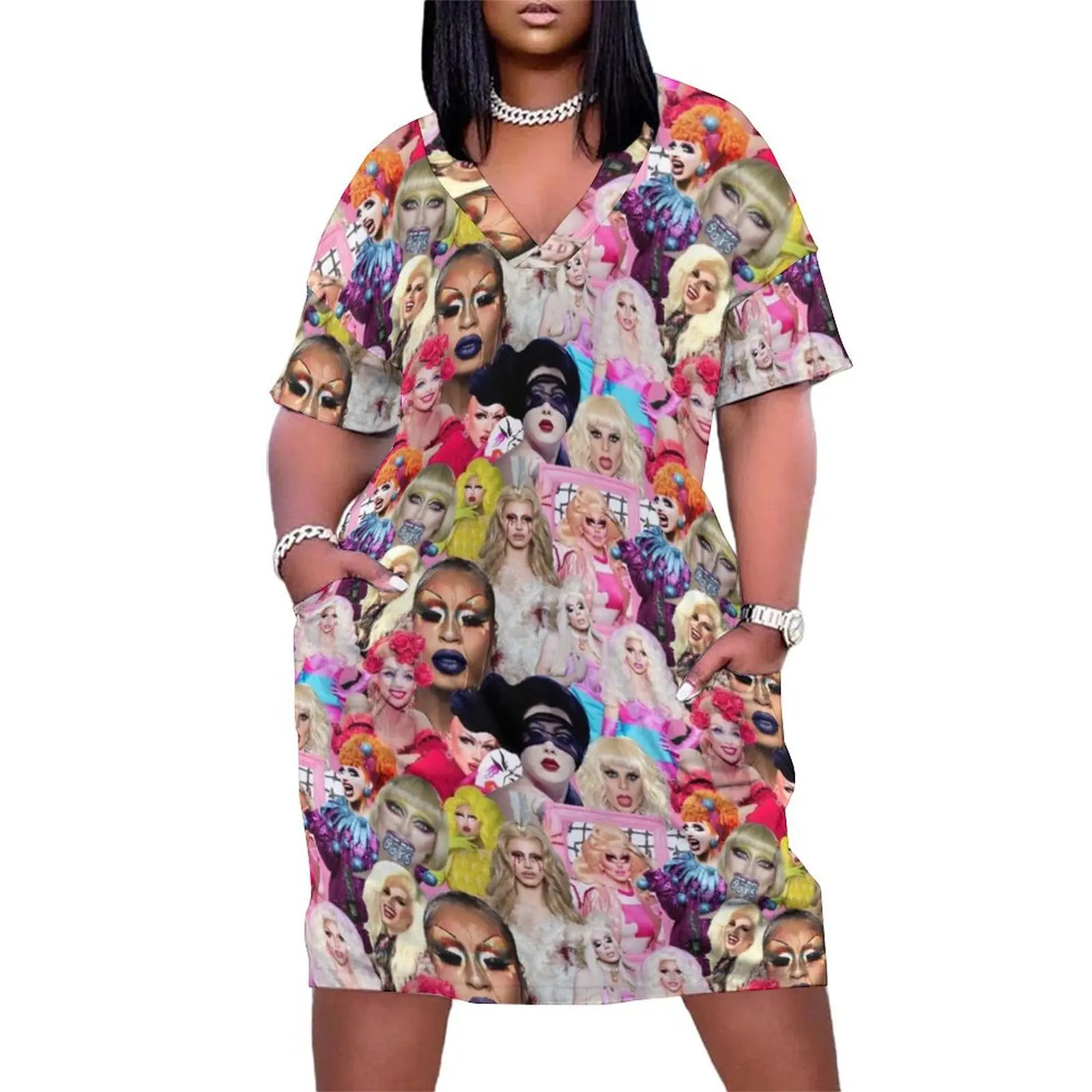 

rupaul drag race collage Loose Pocket Dress long dresses for women sexy short dresses daring