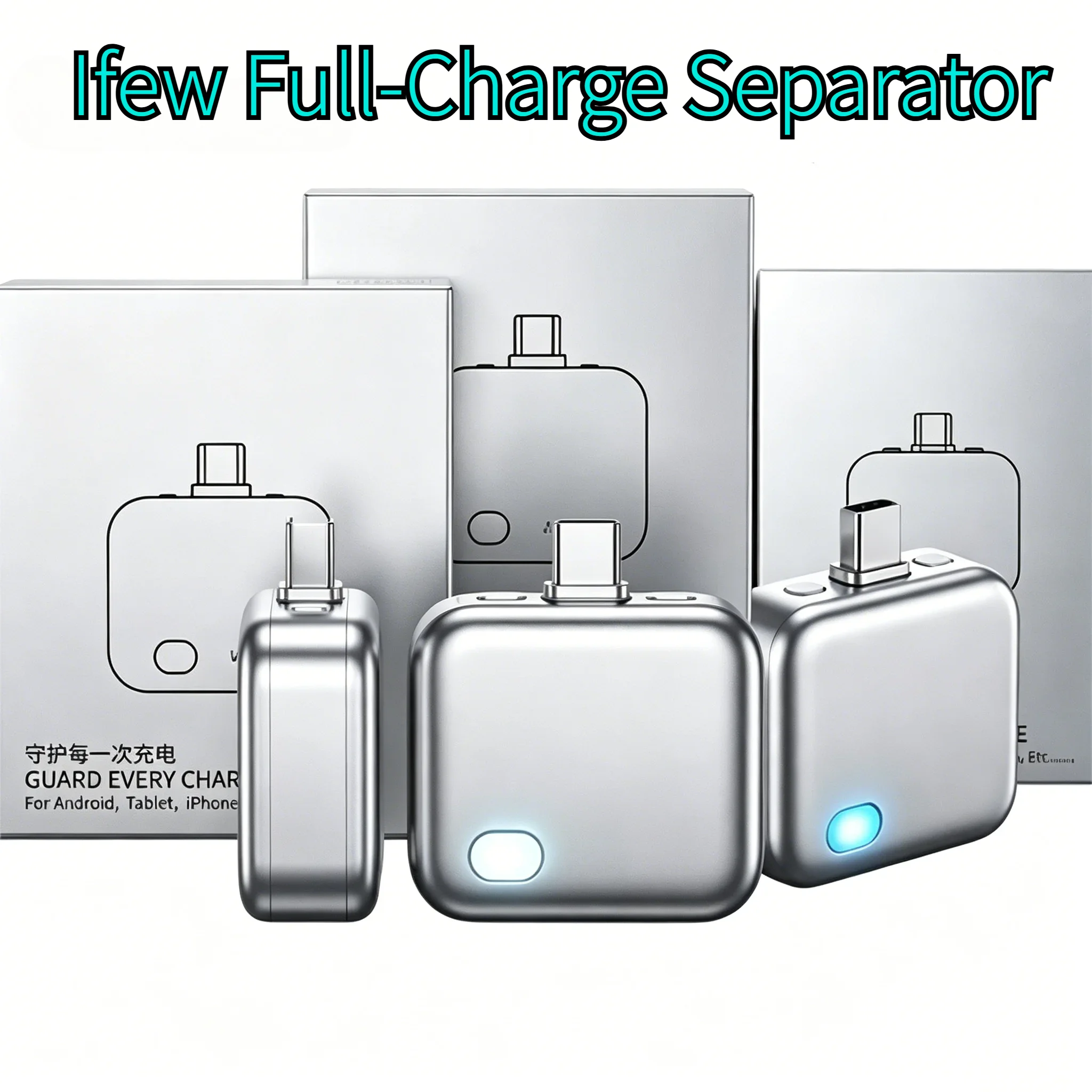 Universal Auto Disconnect 140W Smart Full Charge Self-Cut Type-C Adapter Kit for Night Charging, Overcharge Prevention Separator