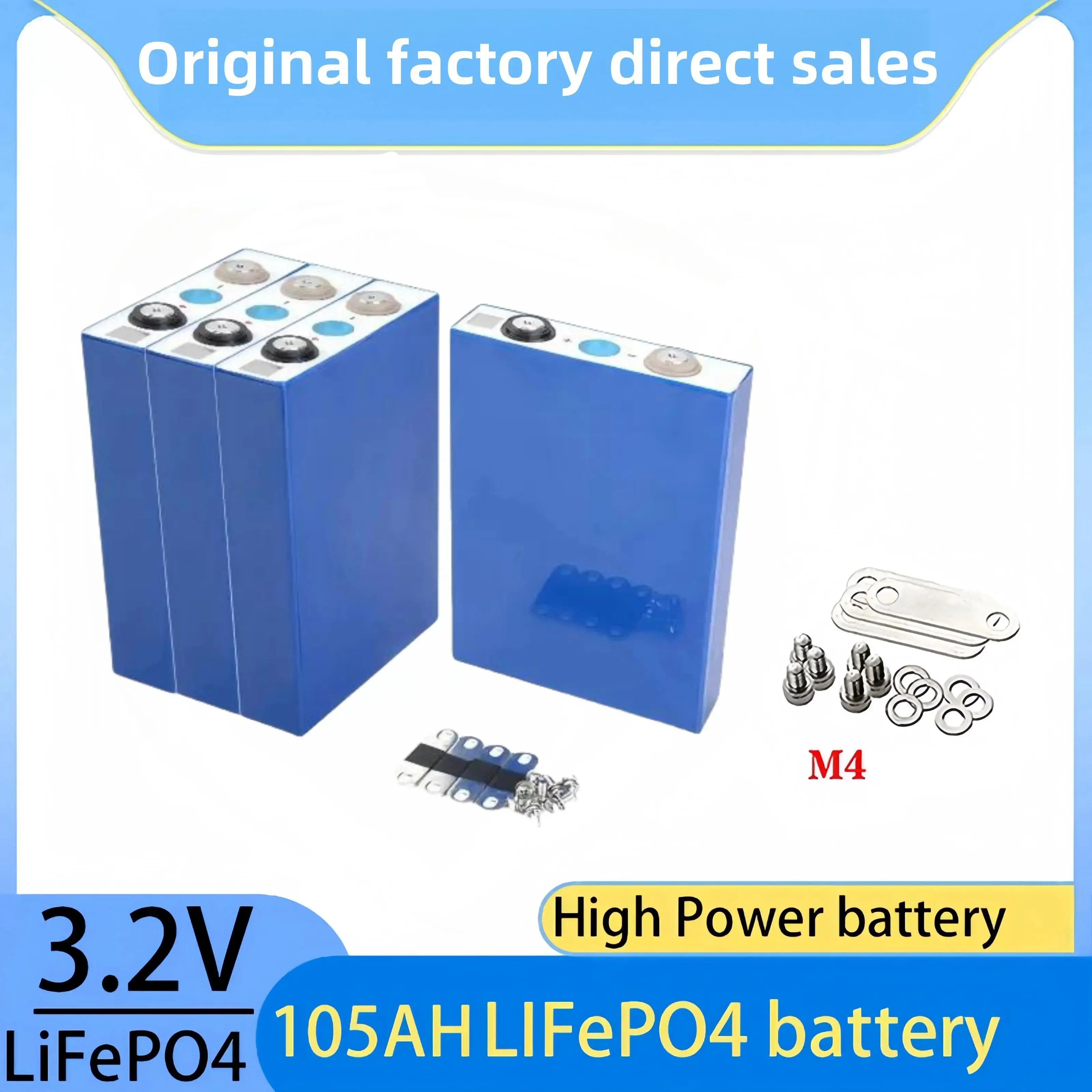 

NEW 3.2V105Ah120Ah LiFePO4 Battery Cells Rechargeable Battery Pack for Solar Li-Ion High Current Rechargeable Power Cell 3.2V