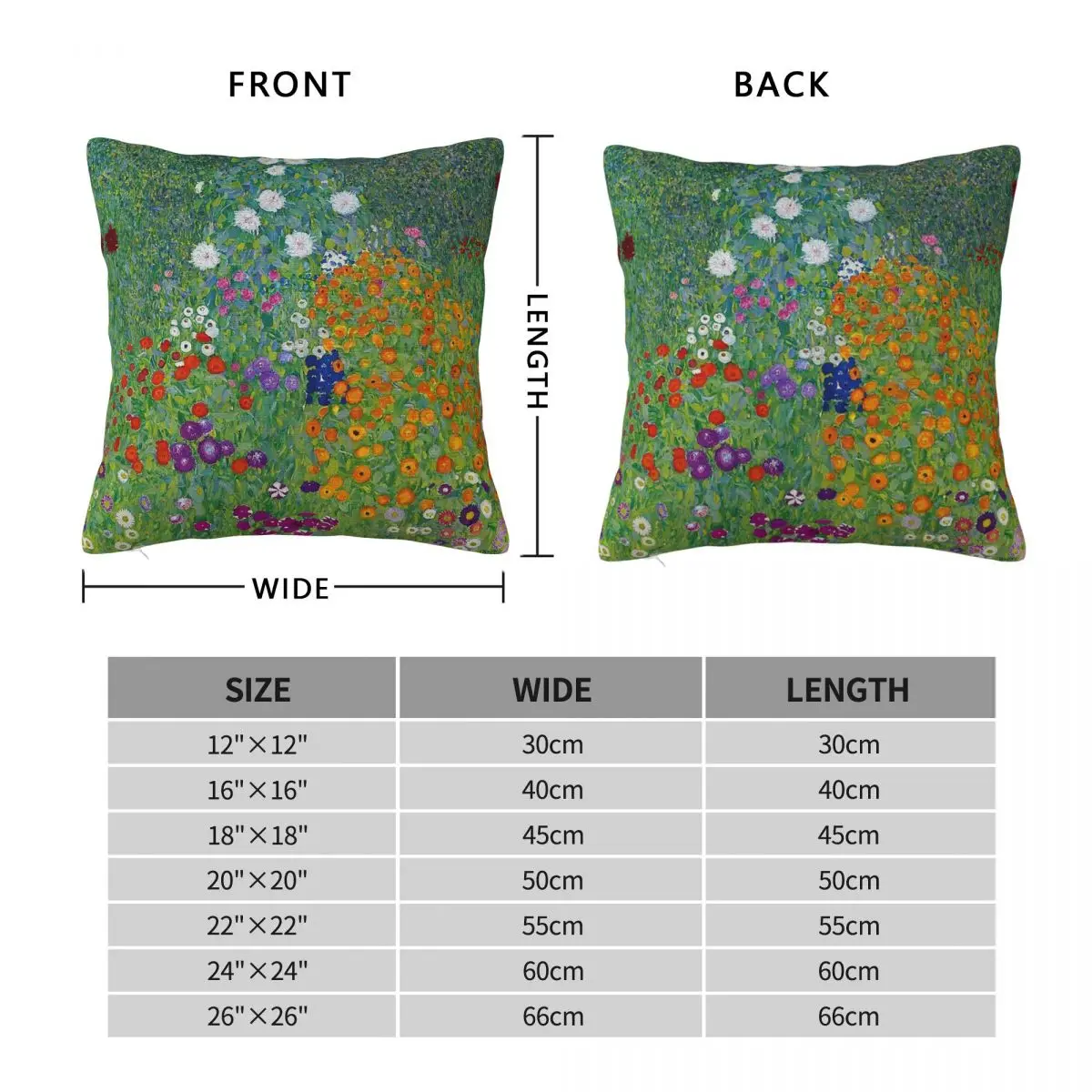 Gustav Klimt Bauerngarten Pillowcase Polyester Linen Velvet Printed Zip Decorative Home Cushion Case 18