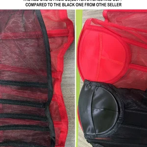 Mulheres espartilho bustiers sem alças com sutiã malha respirável rendas até corpetes desossados cintura cinto controle de barriga apertado topos xxs a 6xl 8 principais vendas corpete tomara que caia - №1