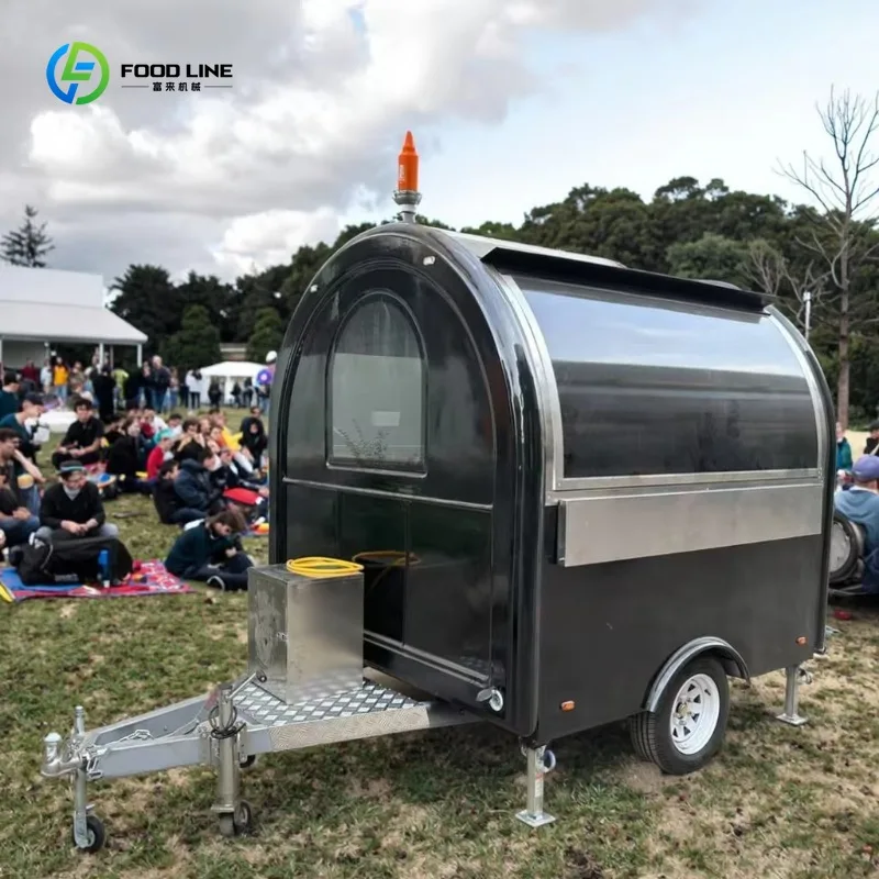 Full Kitchen Towable Fast Food Trailer with Toilet for Snack Factory Commercial Delivery Custom