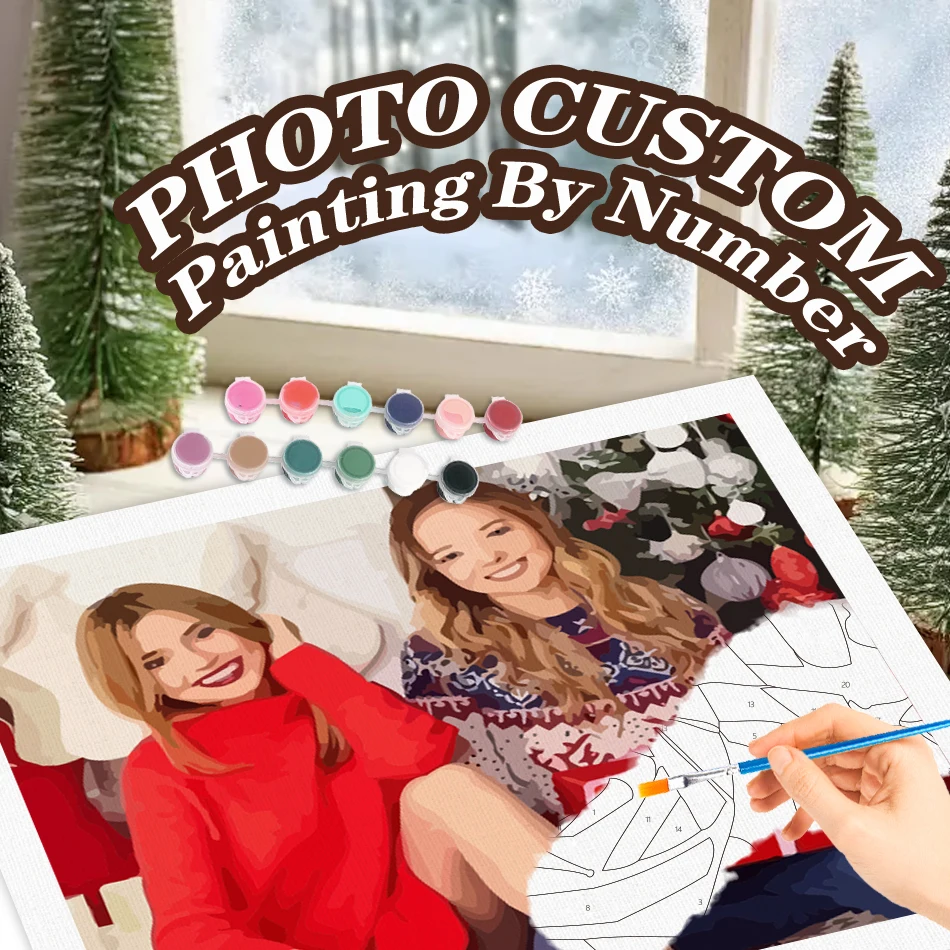 

GATYZTORY Photo Custom Painting By Numbers Customization Of Couple Photo Picture Modern Wall Decors Diy Christmas Gift For Adult