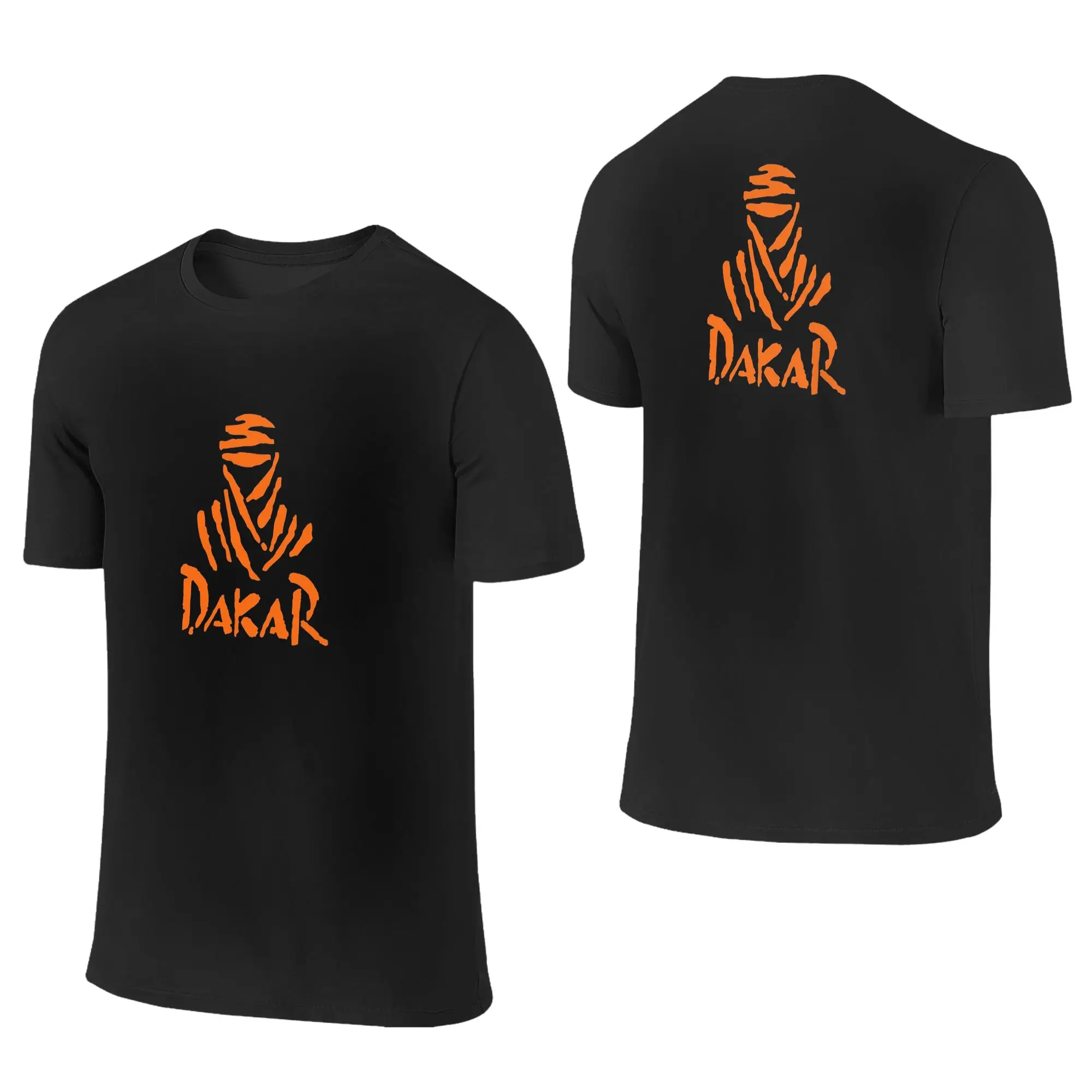 100% Cotton Dakar Rally Motorcycle T-Shirt Men's Double Sided T Shirt Men Round Neck Summer Shirts Tops S-6XL