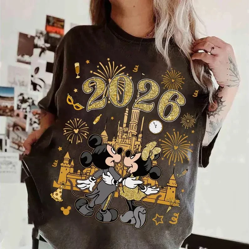 

Disney Mickey and Minnie's New Year's Happy Fireworks T-shirt 2026, Disney Family's New Year's Happy Fireworks T-shirt 2026
