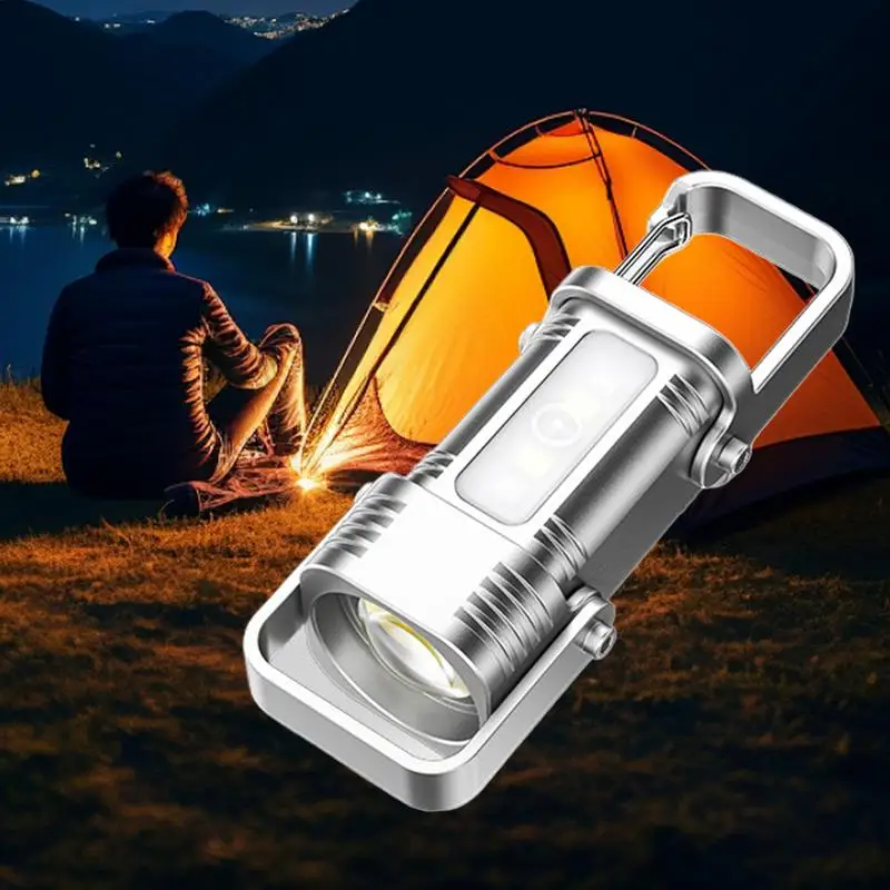 Porte-clés LED Rechargeable, petite lampe de poche Rechargeable, accessoire d'éclairage d'urgence extérieur