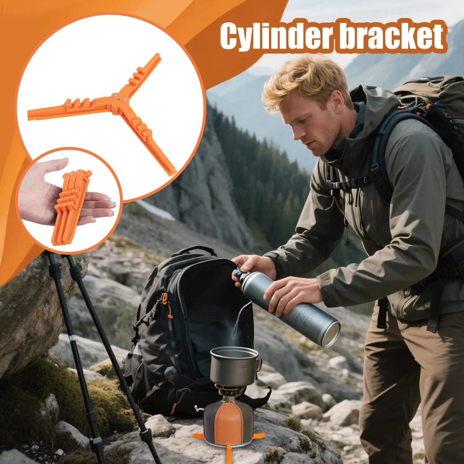 Camping Tank Bracket Triangle Folding Stove Standard Bottle Shelf Stand Fixing Holder Bracket Base Tripod Lightweight For