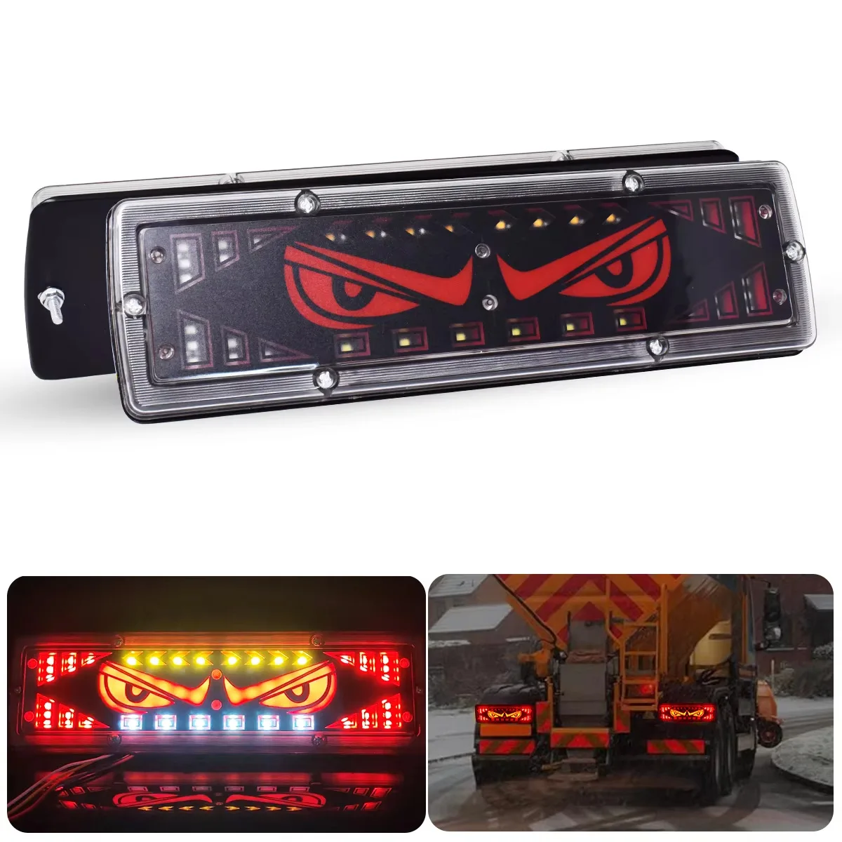

1pcs Truck Devil's Eye Tail Light with Turn Signal Light Rear Brake Parking Reverse Light Taillight For Car Pickup Trailor Lorry